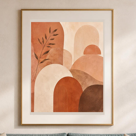 Poster digitale archi sovrapposti con sole - Archi di Terracotta, file da stampare