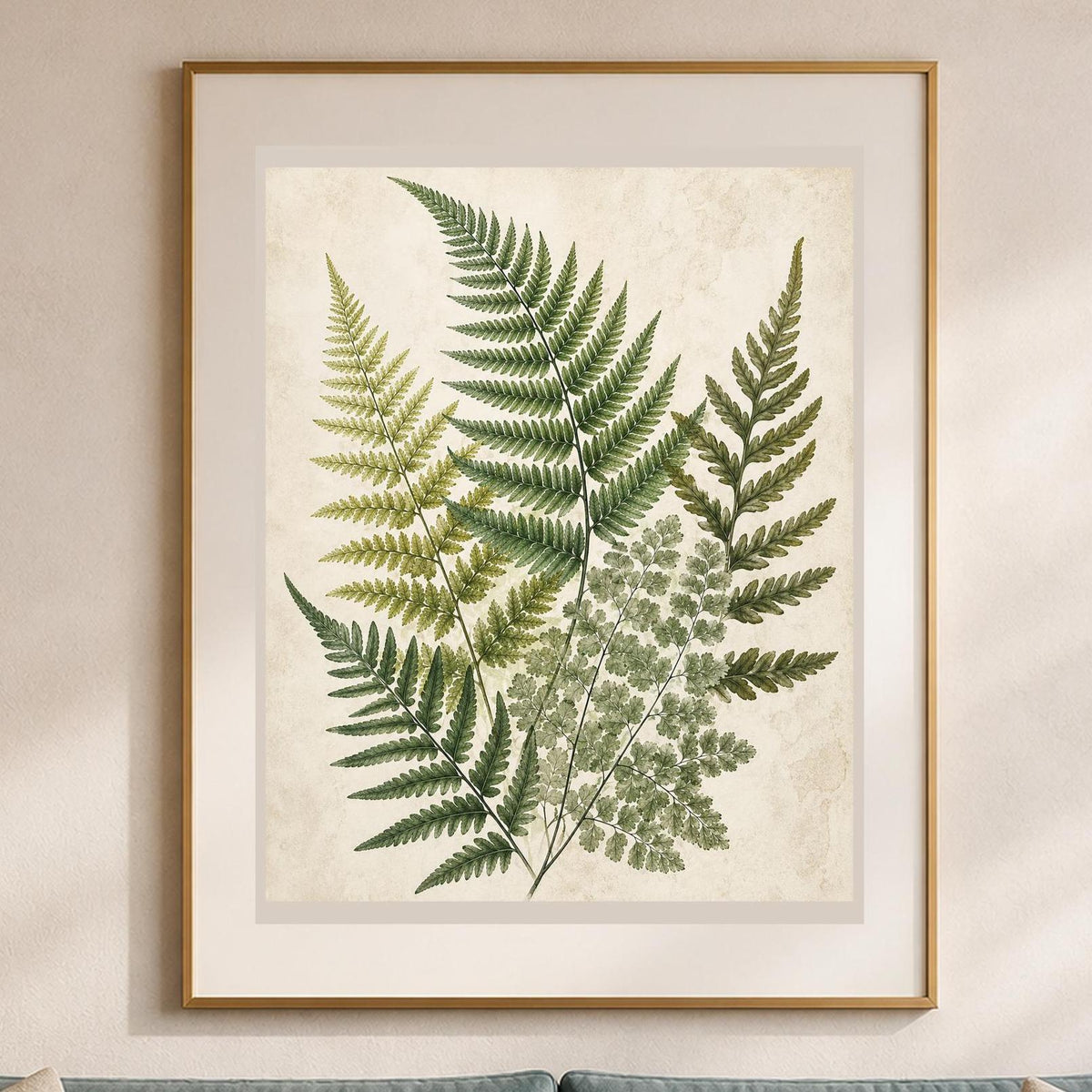 Poster digitale studio botanico di felci - Felci d'Erbario, file da stampare