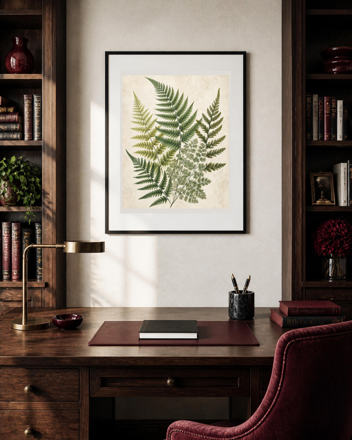 Poster digitale studio botanico di felci - Felci d'Erbario, file da stampare