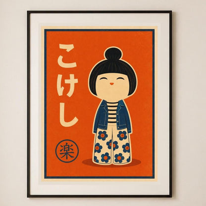 Kokeshi della Gioia – Stampa digitale da parete