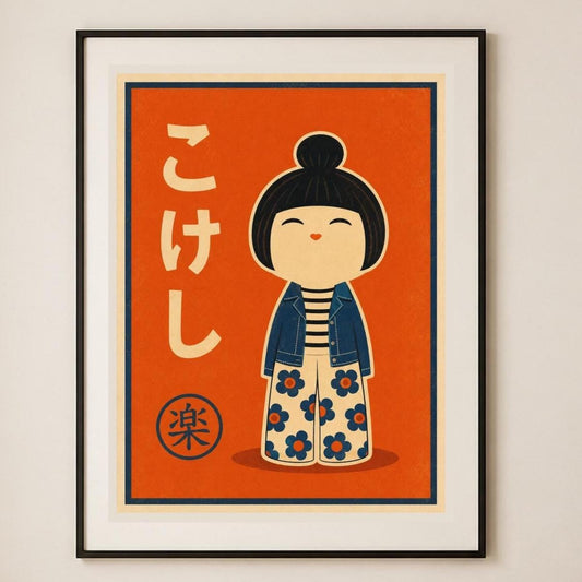Kokeshi della Gioia – Stampa digitale da parete
