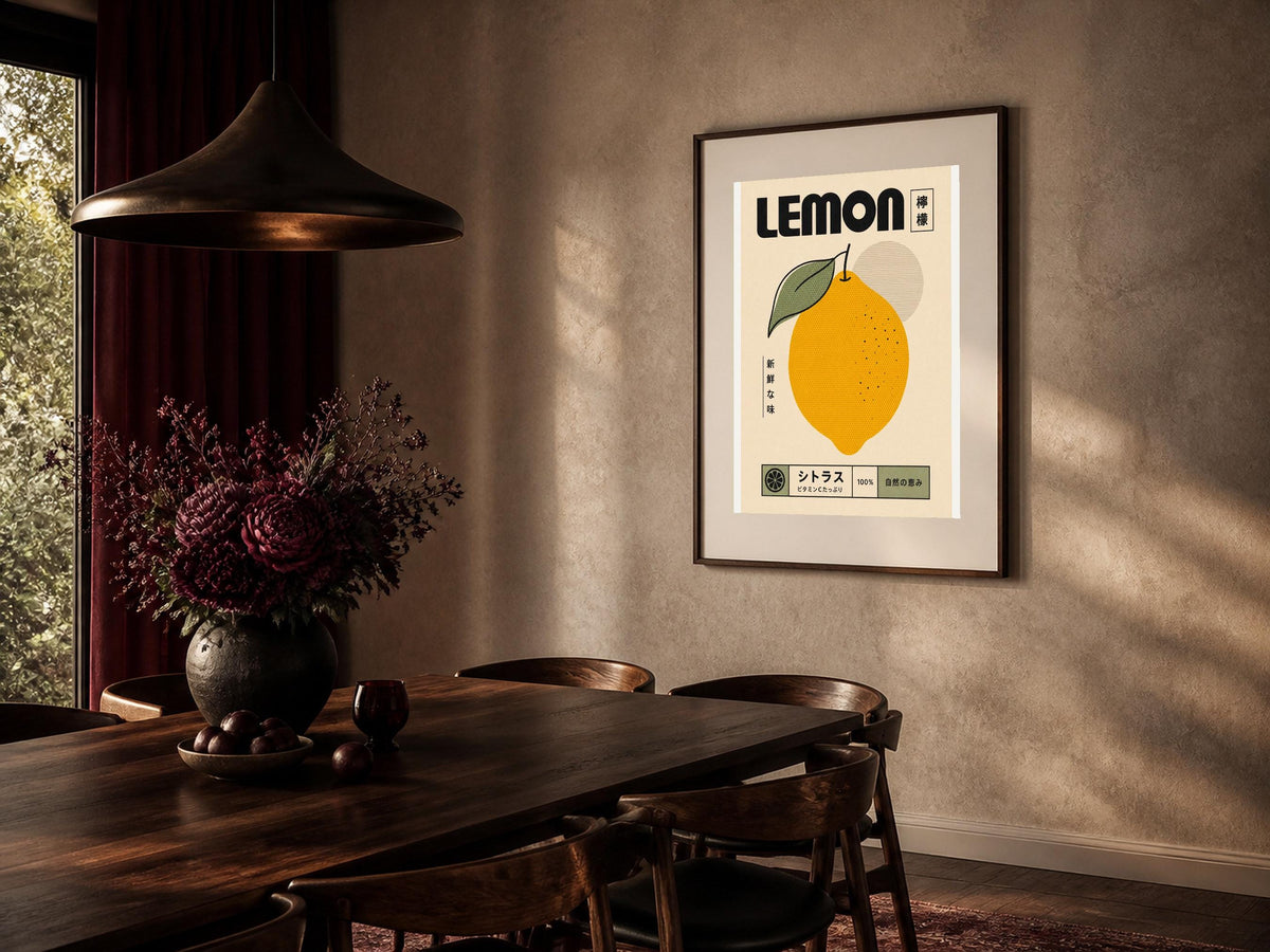 Limone giapponese retrò, poster digitale da stampare – Limone Giapponese
