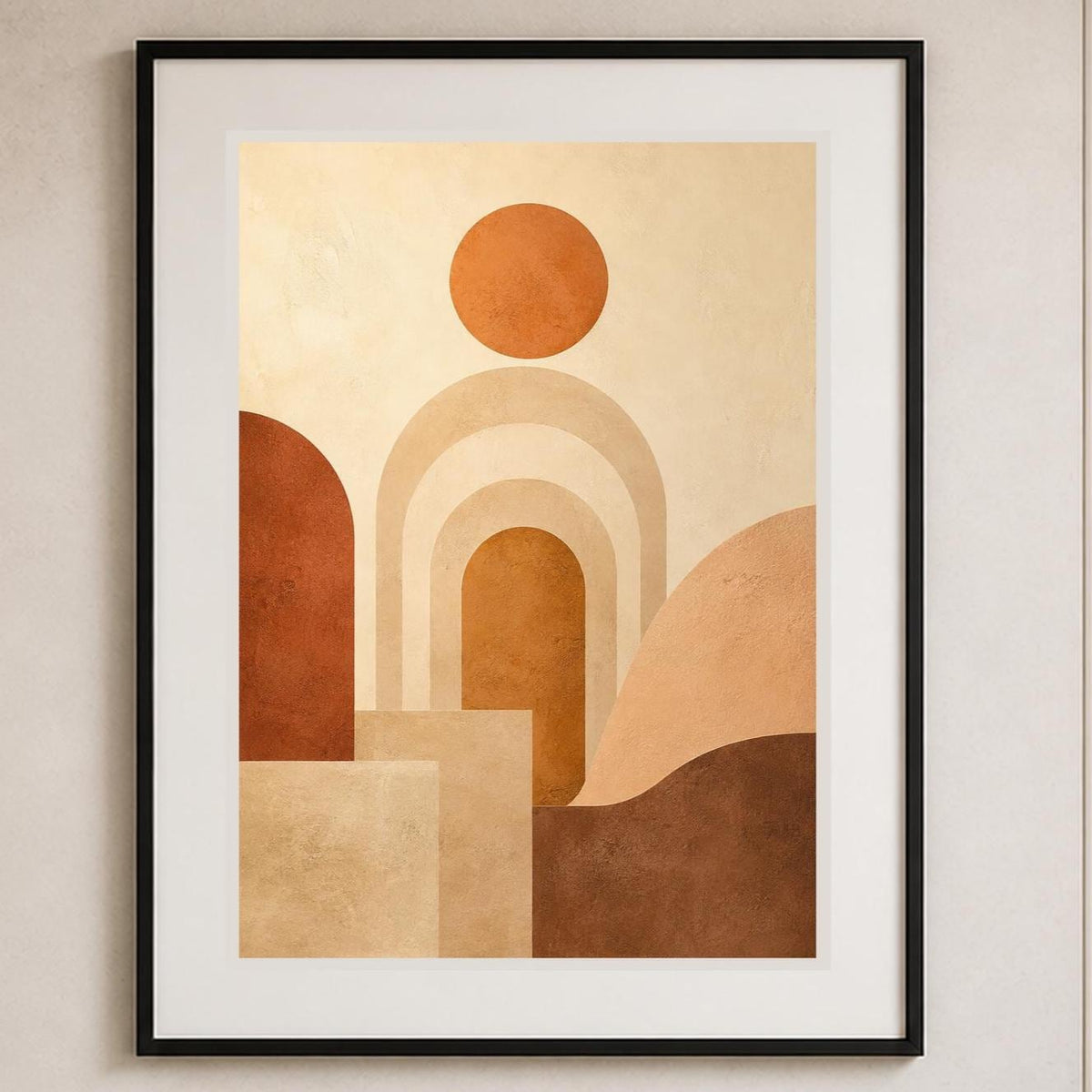 Poster digitale archi geometrici e sole - Portale Solare, file da stampare