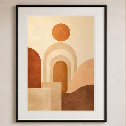 Poster digitale archi geometrici e sole - Portale Solare, file da stampare