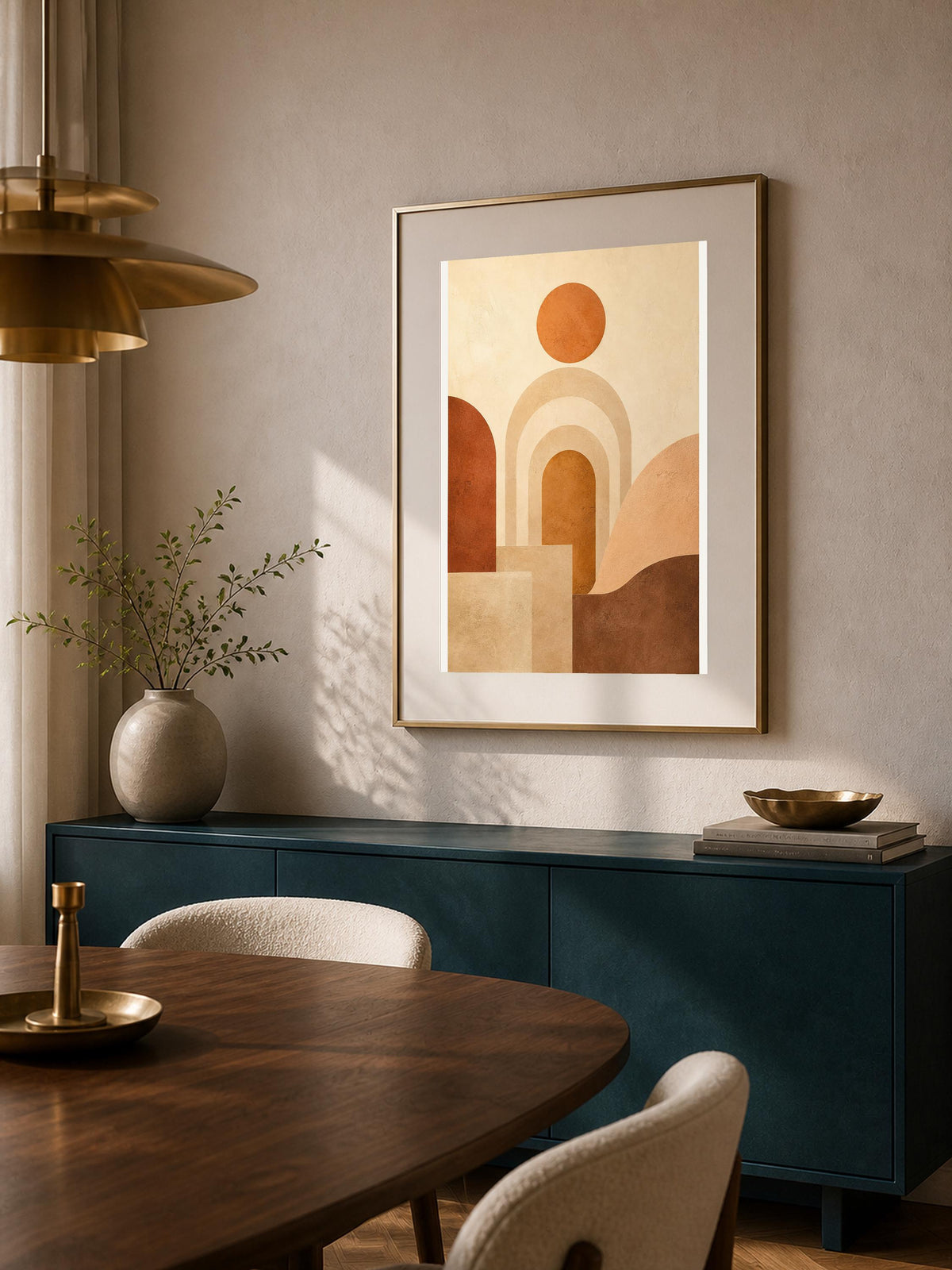 Poster digitale archi geometrici e sole - Portale Solare, file da stampare