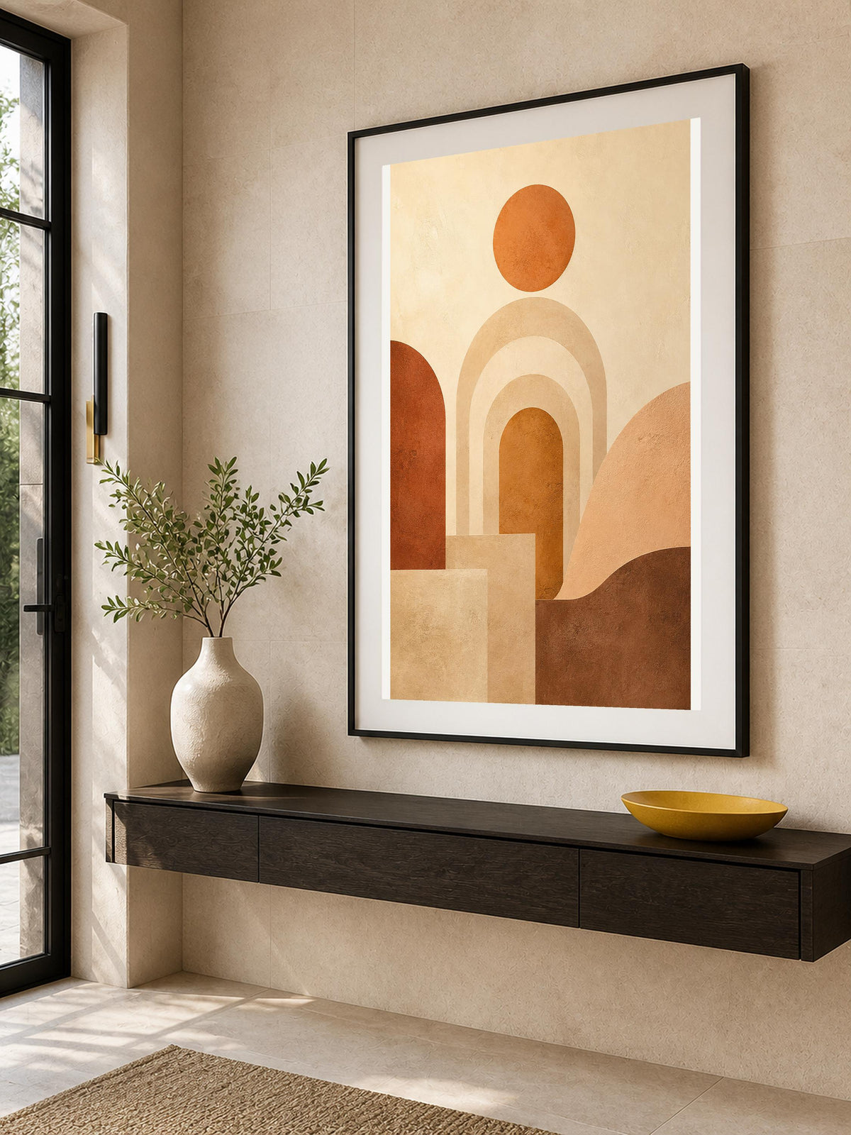Poster digitale archi geometrici e sole - Portale Solare, file da stampare