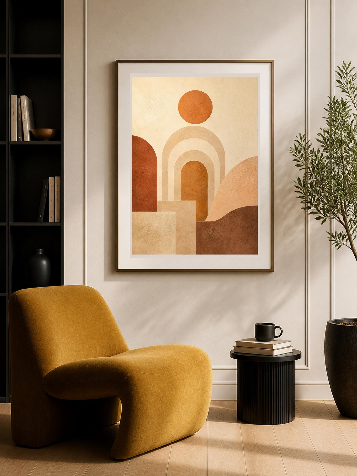 Poster digitale archi geometrici e sole - Portale Solare, file da stampare