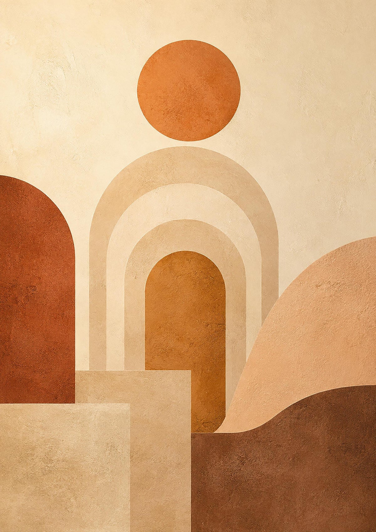Poster digitale archi geometrici e sole - Portale Solare, file da stampare