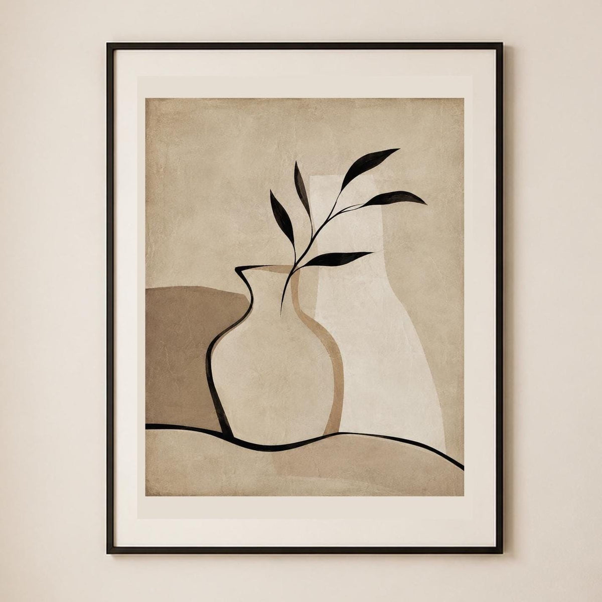Poster digitale vaso lineare con ramo - Vaso e Ramo, file da stampare