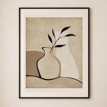 Poster digitale vaso lineare con ramo - Vaso e Ramo, file da stampare