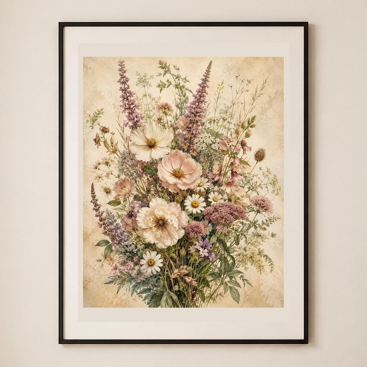 Poster digitale bouquet di fiori di campo - Prato Fiorito, file da stampare