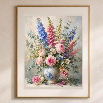 Poster digitale bouquet di rose e fiori di campo - Bouquet di Primavera, file da stampare