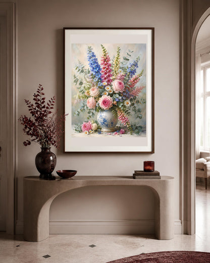 Poster digitale bouquet di rose e fiori di campo - Bouquet di Primavera, file da stampare