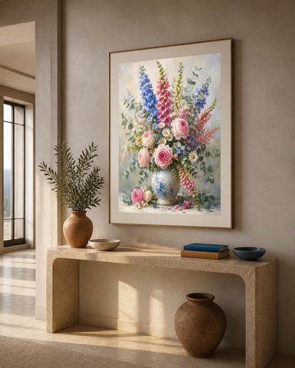 Poster digitale bouquet di rose e fiori di campo - Bouquet di Primavera, file da stampare