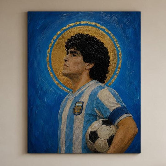 Poster digitale calciatore in divisa nazionale con pallone - Campione con Pallone, file da stampare