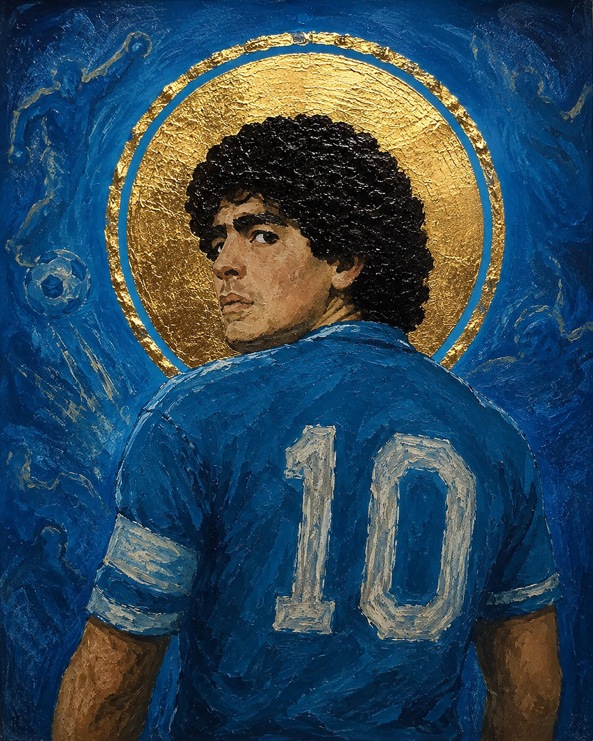 Poster digitale calciatore visto di spalle con numero dieci - Numero Dieci, file da stampare