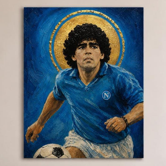Poster digitale calciatore in corsa con pallone - Corsa del Campione, file da stampare