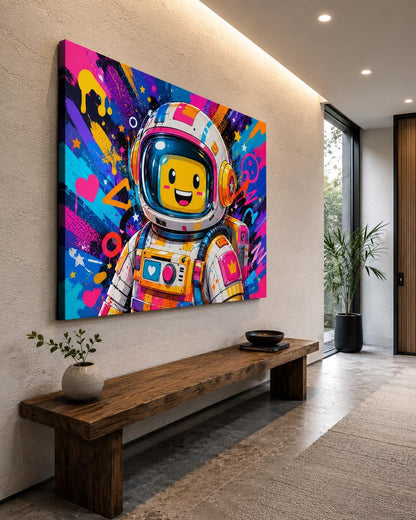 Poster digitale astronauta robot colorato - Astronauta Pop, file da stampare