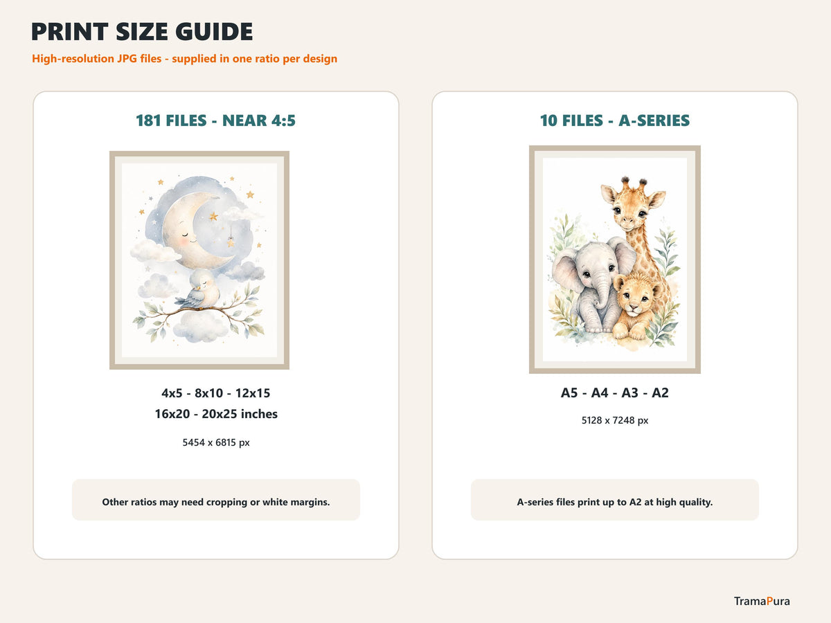Bundle 191 Stampe Digitali Bambini, Wall Art Cameretta, Animali, Spazio, Dinosauri e Poster Educativi