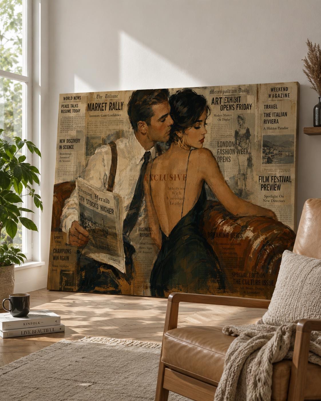 Coppia Romantica su Giornale Vintage: vista 5 del prodotto