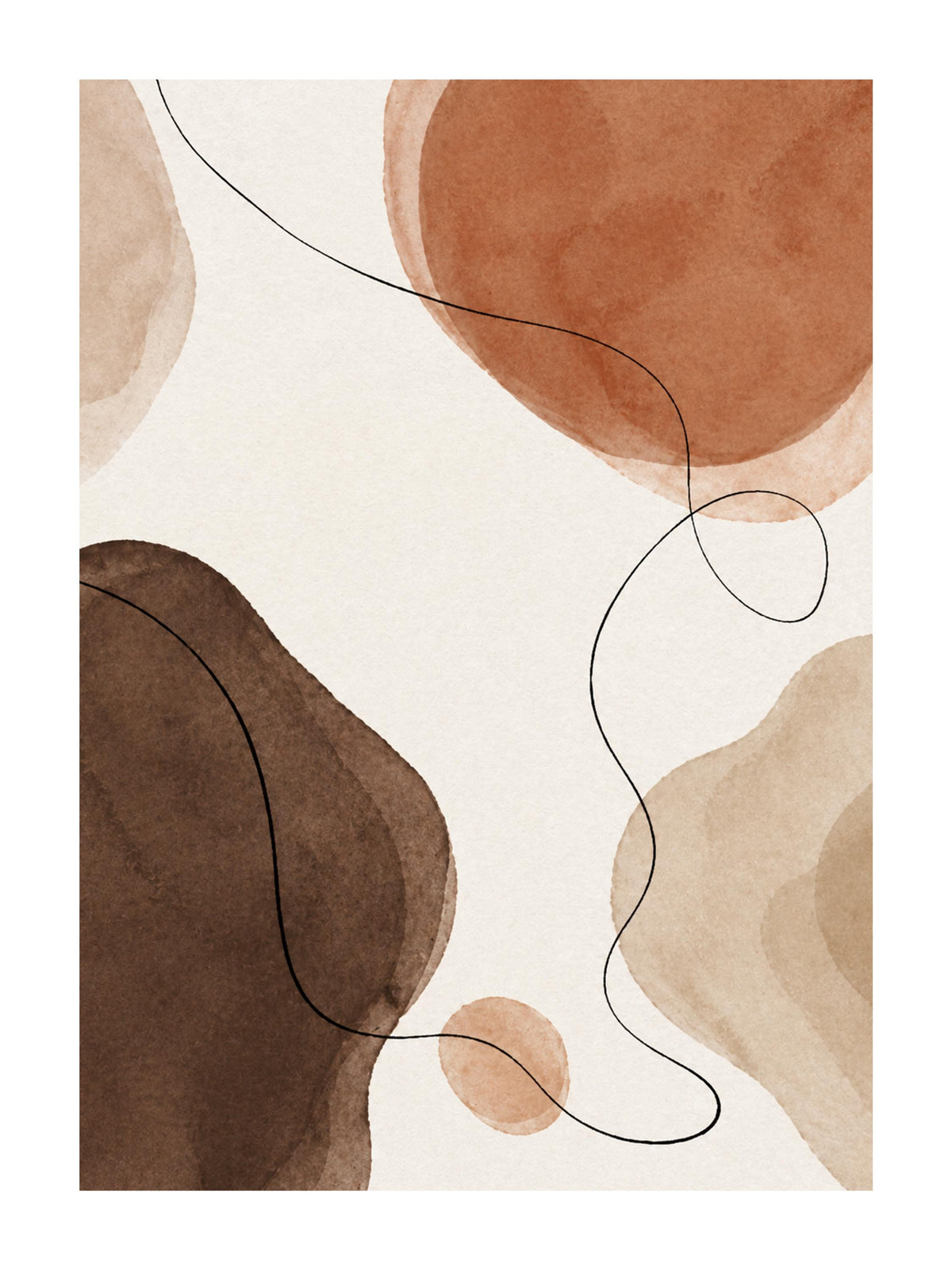 Quadro astratto beige marrone e terracotta: vista 3 del prodotto