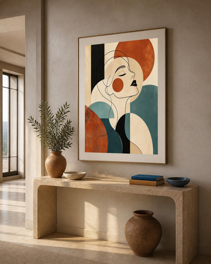 Profilo in Equilibrio, profilo art déco — stampa senza cornice, stampa incorniciata o tela