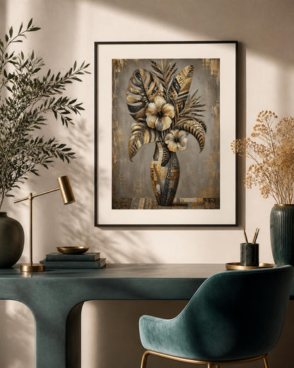 Fioritura a Mosaico - Quadro arte botanica: stampa, tela o cornice
