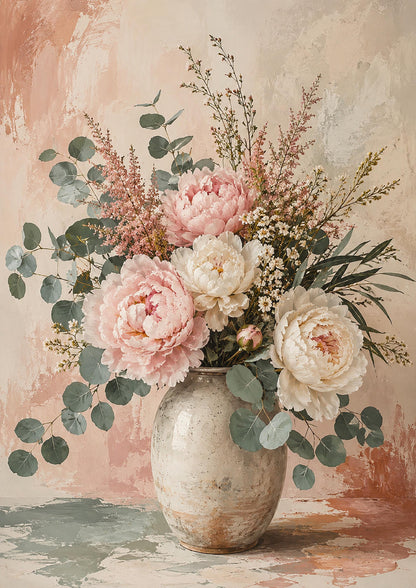 Peonie Rosa Antico, bouquet di peonie — stampa senza cornice, stampa incorniciata o tela