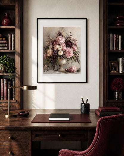 Quadro ricco bouquet di peonie - Peonie al Crepuscolo, stampa, tela o cornice