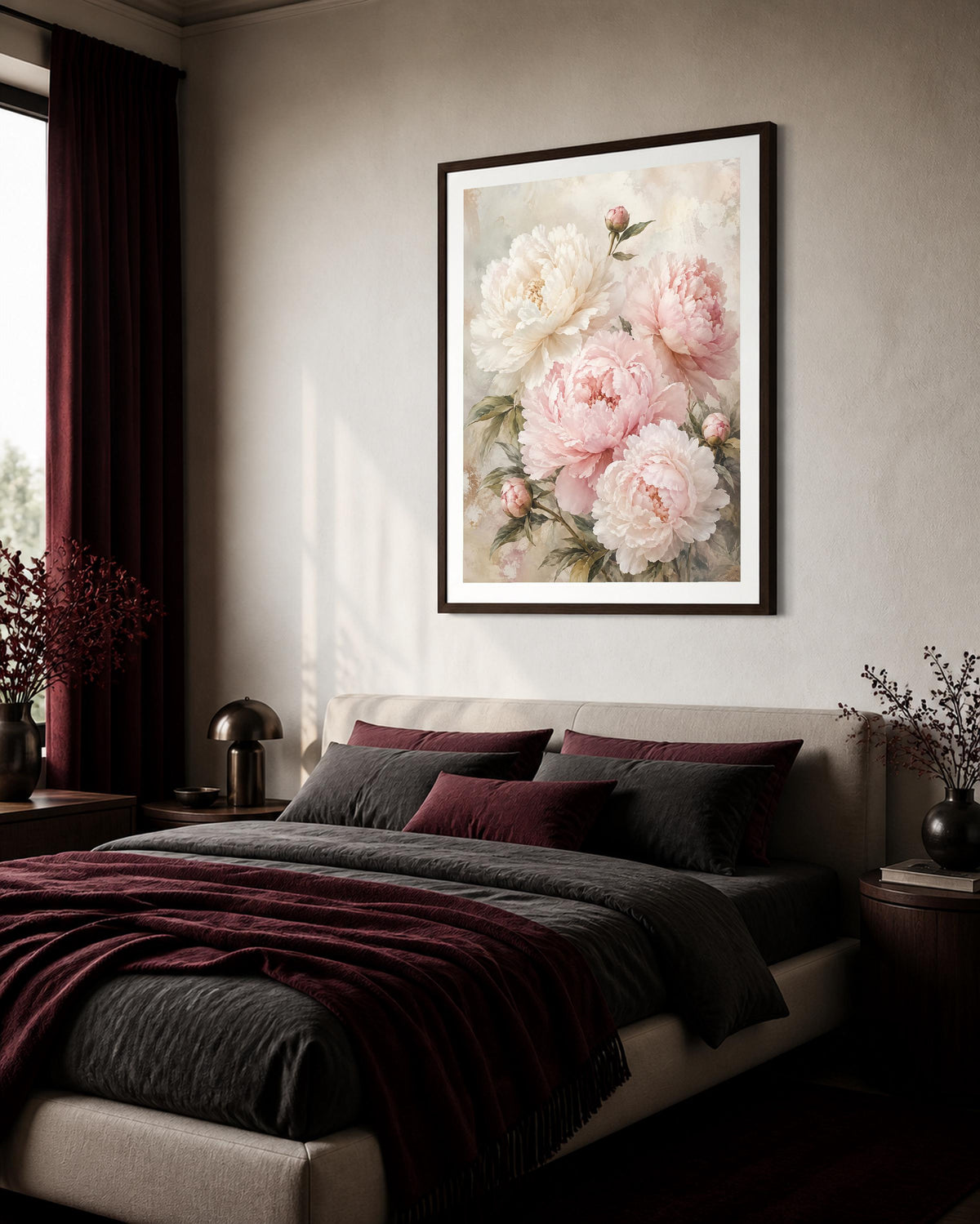 Quadro peonie chiare e romantiche - Peonie di Porcellana, stampa, tela o cornice