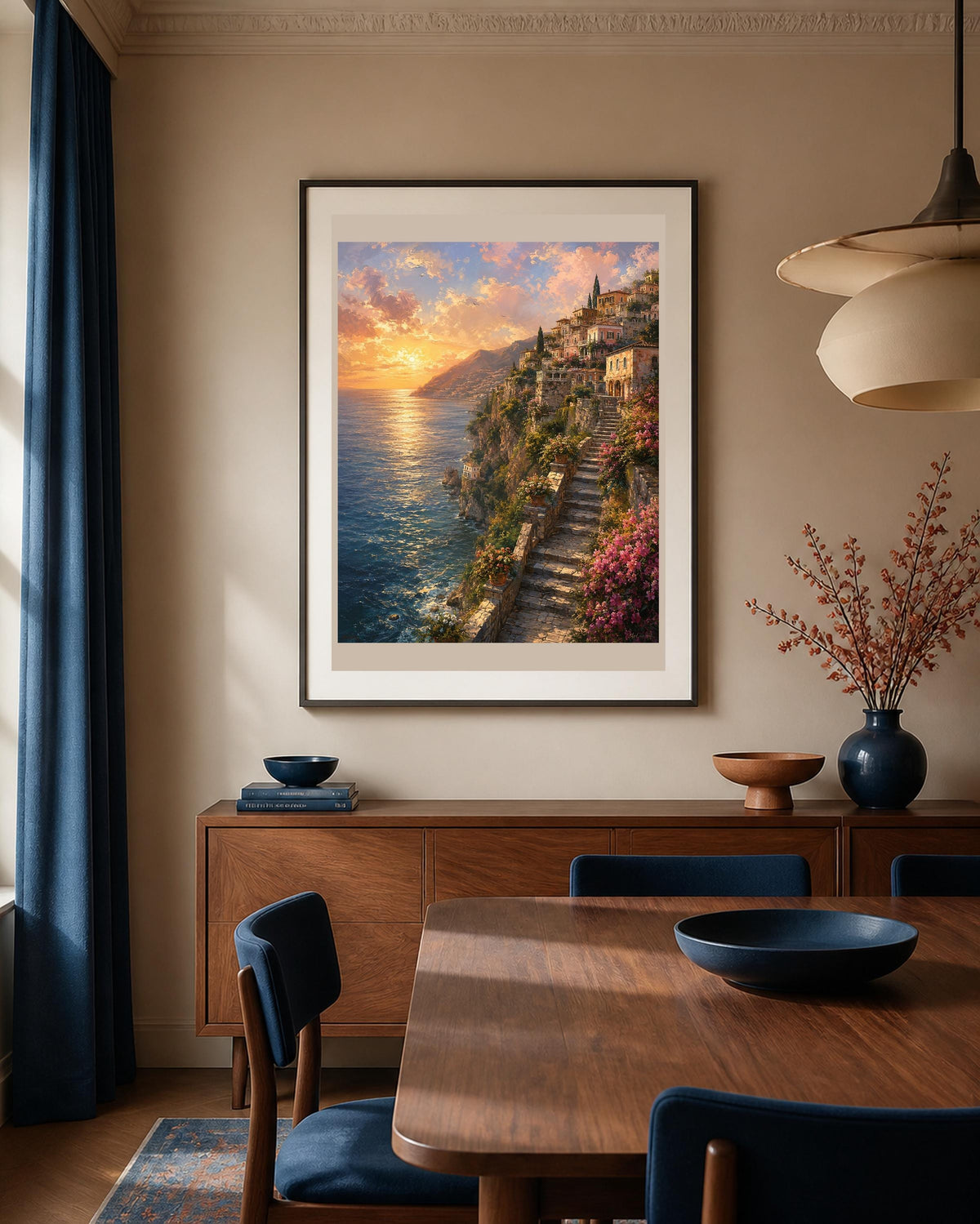 Quadro paesaggio costiero al tramonto - Costa al Tramonto, stampa, tela o cornice