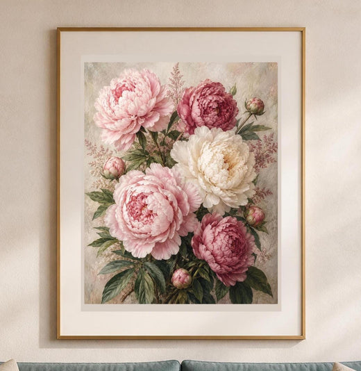 Peonie Antiche - Quadro arte botanica: stampa, tela o cornice