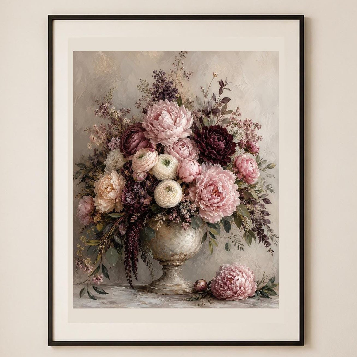 Quadro ricco bouquet di peonie - Peonie al Crepuscolo, stampa, tela o cornice