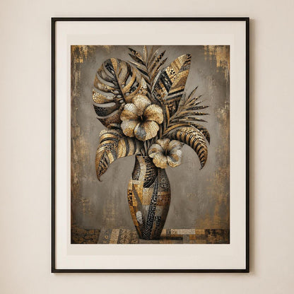 Fioritura a Mosaico - Quadro arte botanica: stampa, tela o cornice