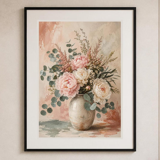 Peonie Rosa Antico, bouquet di peonie — stampa senza cornice, stampa incorniciata o tela