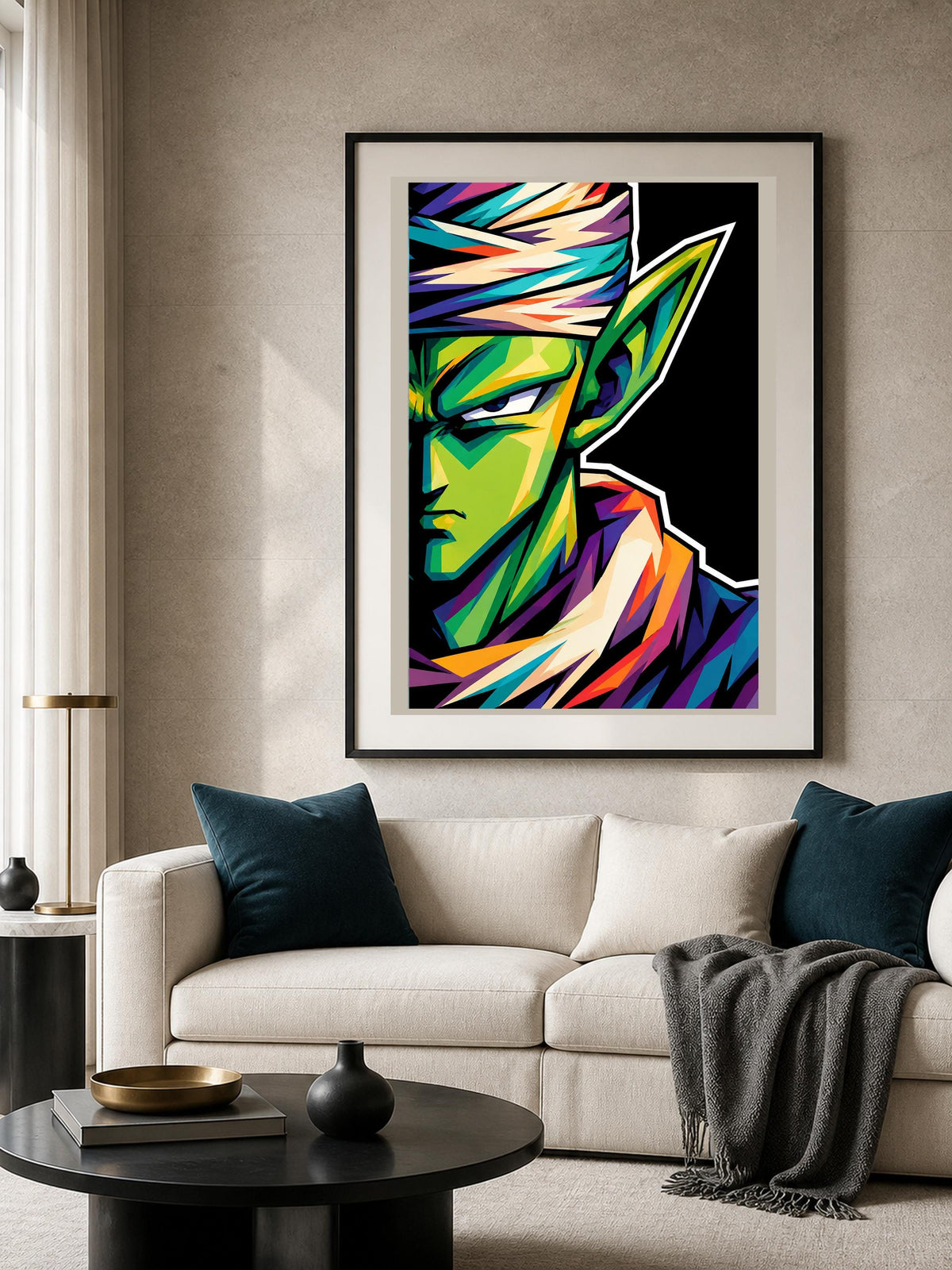 Quadro ritratto di guerriero verde in stile anime - Guardiano Verde Pop, stampa, tela o cornice