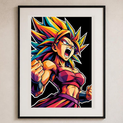 Quadro guerriero anime in posa dinamica - Furia del Guerriero, stampa, tela o cornice