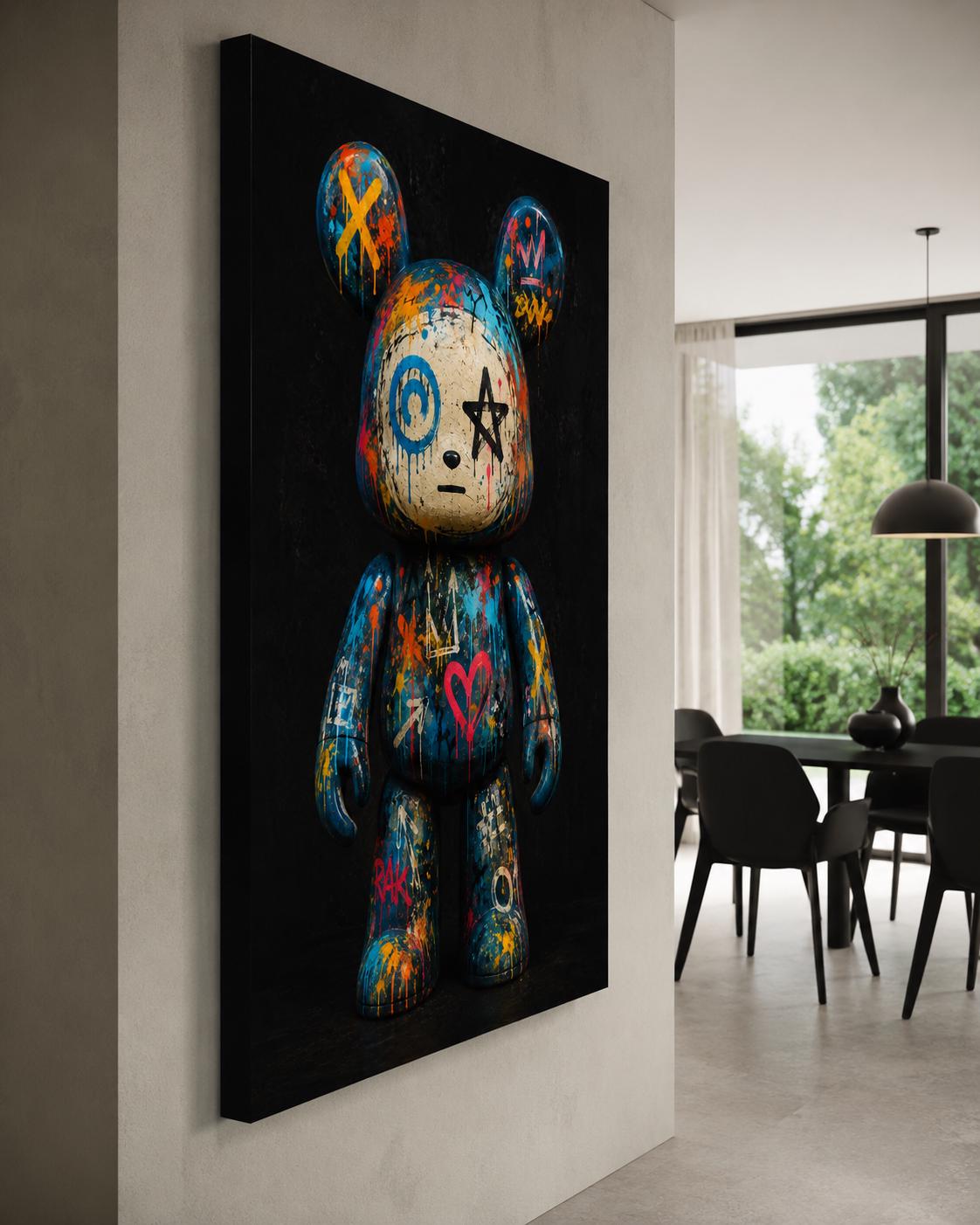 Quadro figura da collezione con orecchie tonde e graffiti - Toy Graffiti Notturno, stampa, tela o cornice