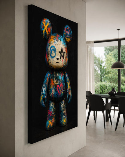 Quadro figura da collezione con orecchie tonde e graffiti - Toy Graffiti Notturno, stampa, tela o cornice