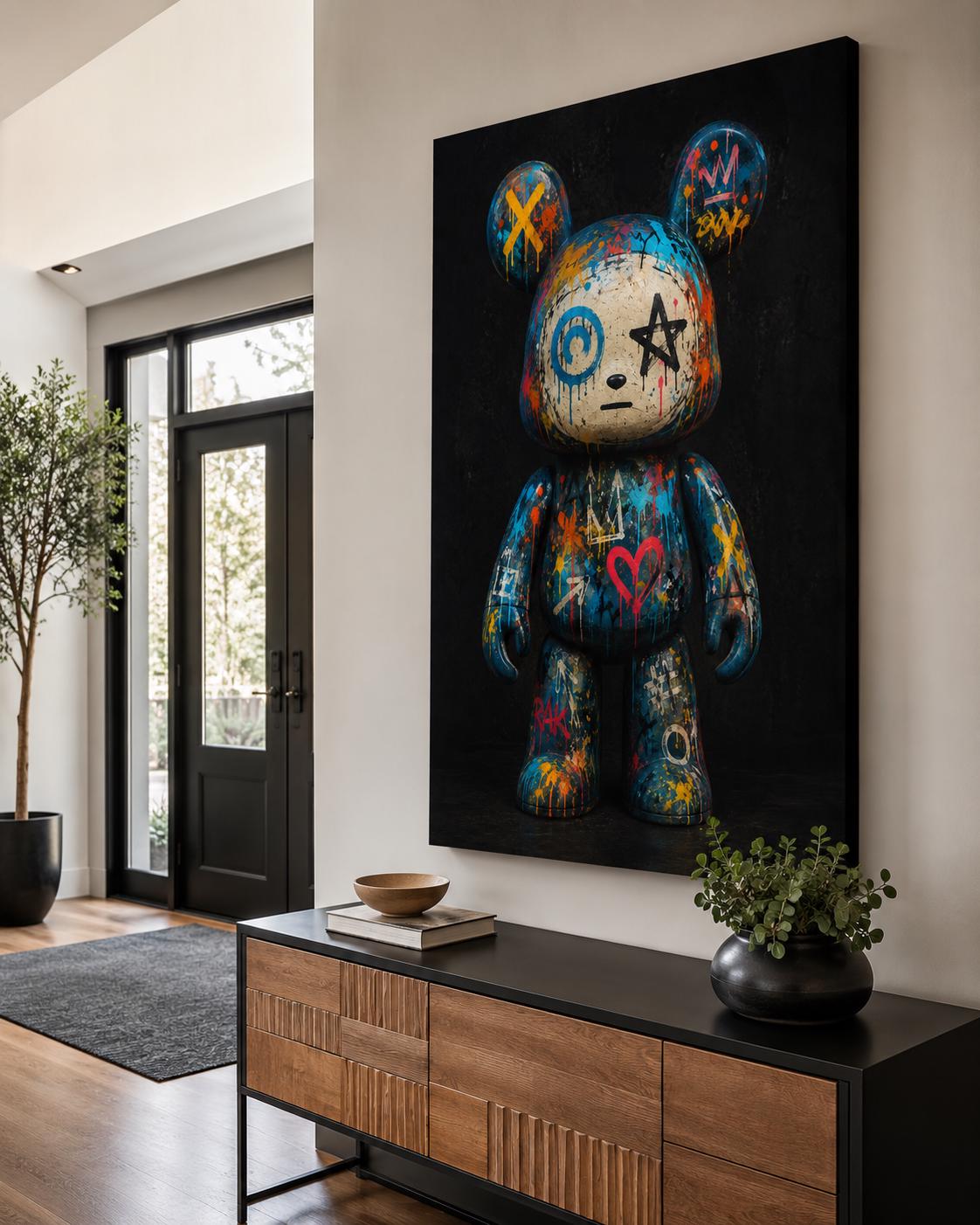 Quadro figura da collezione con orecchie tonde e graffiti - Toy Graffiti Notturno, stampa, tela o cornice