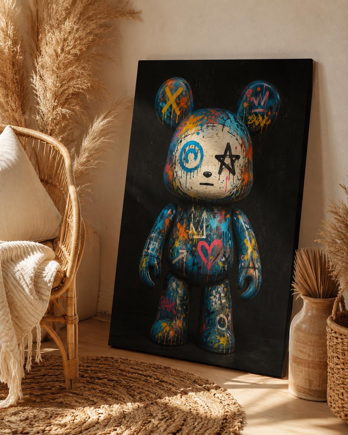 Quadro figura da collezione con orecchie tonde e graffiti - Toy Graffiti Notturno, stampa, tela o cornice