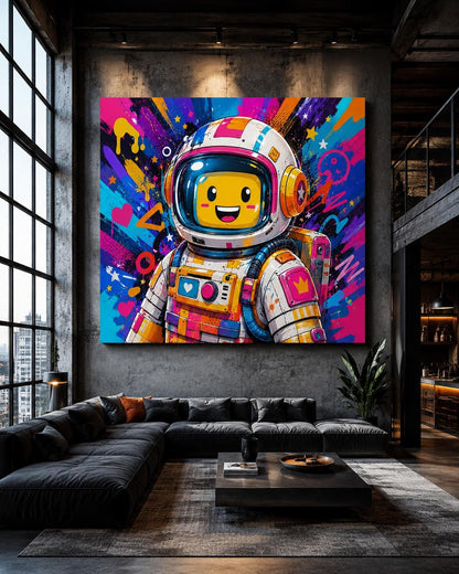 Quadro astronauta robot colorato - Astronauta Pop, stampa, tela o cornice