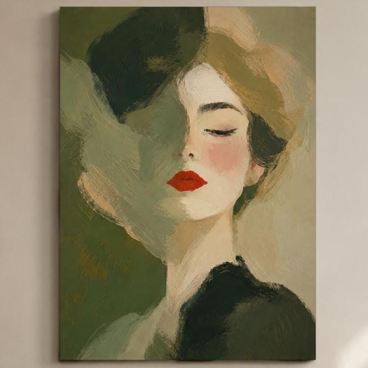 Quadro ritratto femminile pittorico e sfumato - Ritratto Sfumato, stampa, tela o cornice