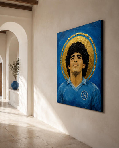 Quadro ritratto di calciatore rivolto verso l'alto - Sguardo al Cielo, stampa, tela o cornice