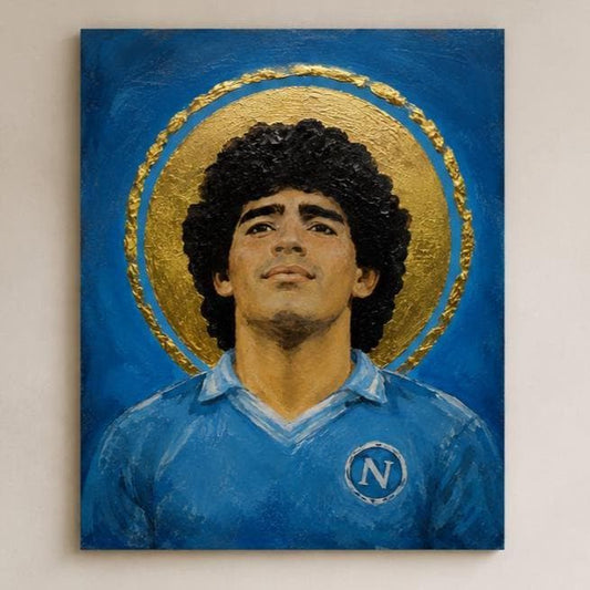 Quadro ritratto di calciatore rivolto verso l'alto - Sguardo al Cielo, stampa, tela o cornice