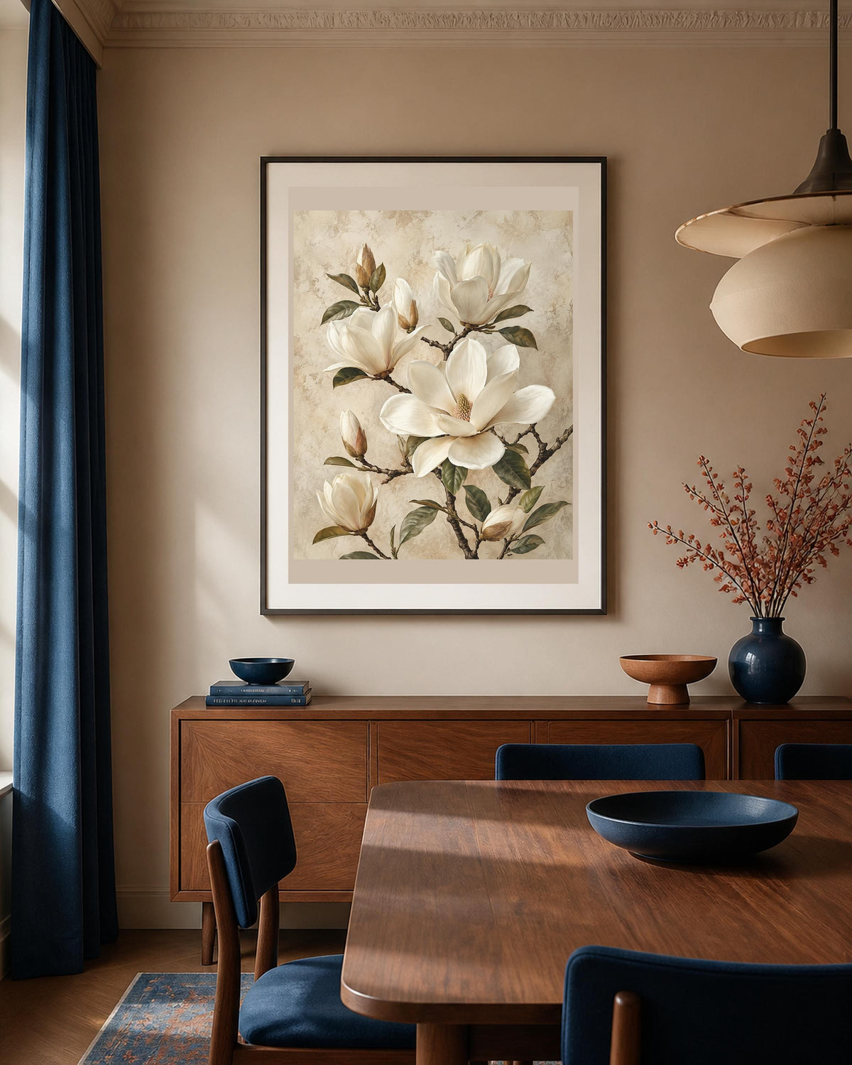 Magnolie d'Avorio, arte botanica — stampa senza cornice, stampa incorniciata o tela