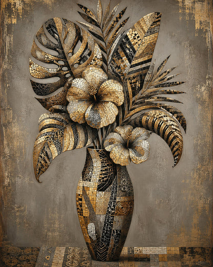 Fioritura a Mosaico - Quadro arte botanica: stampa, tela o cornice