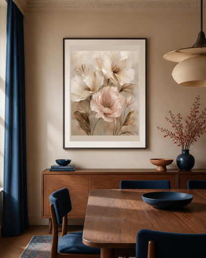 Quadro peonie chiare in stile pittorico - Peonie di Luce, stampa, tela o cornice