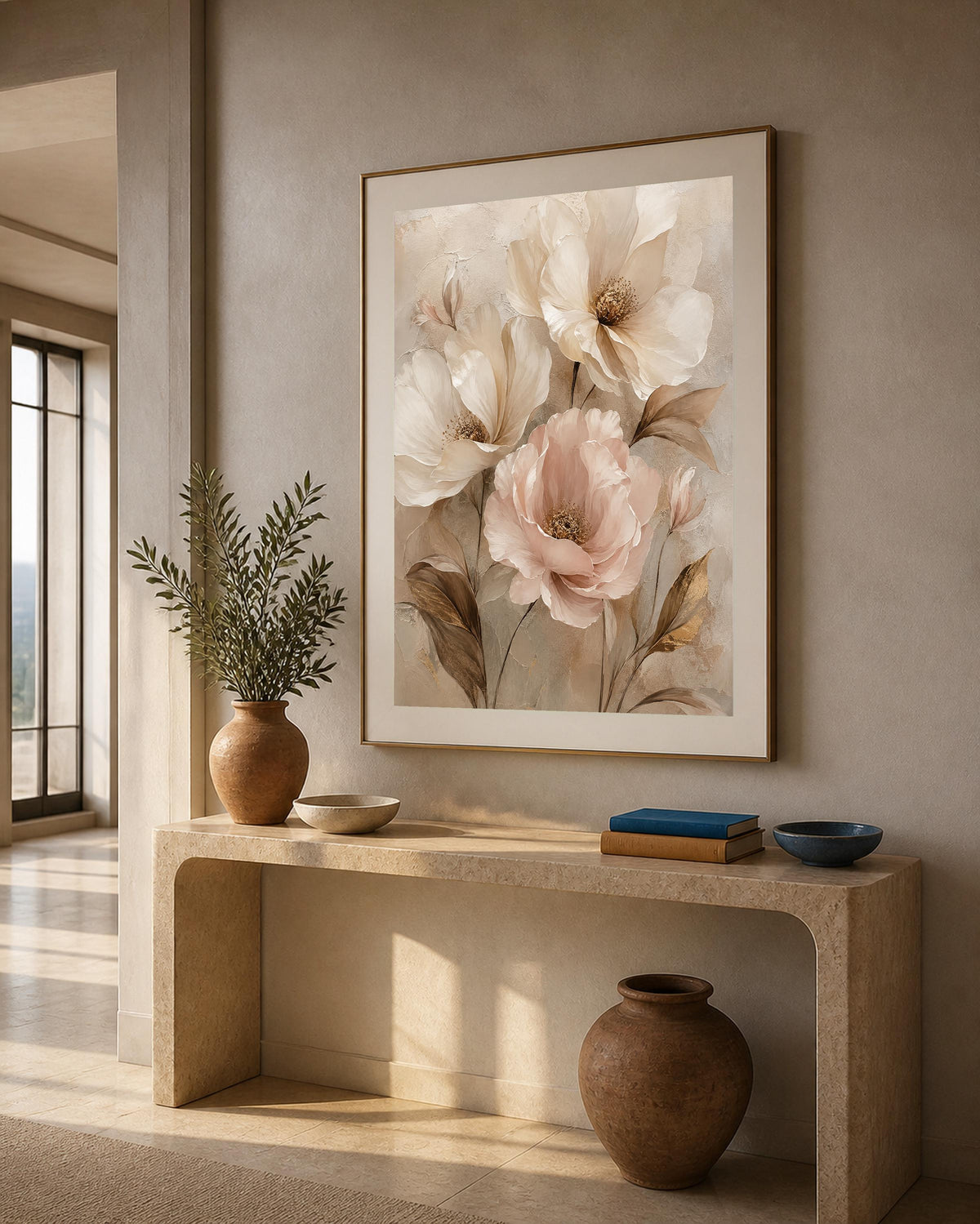 Quadro peonie chiare in stile pittorico - Peonie di Luce, stampa, tela o cornice