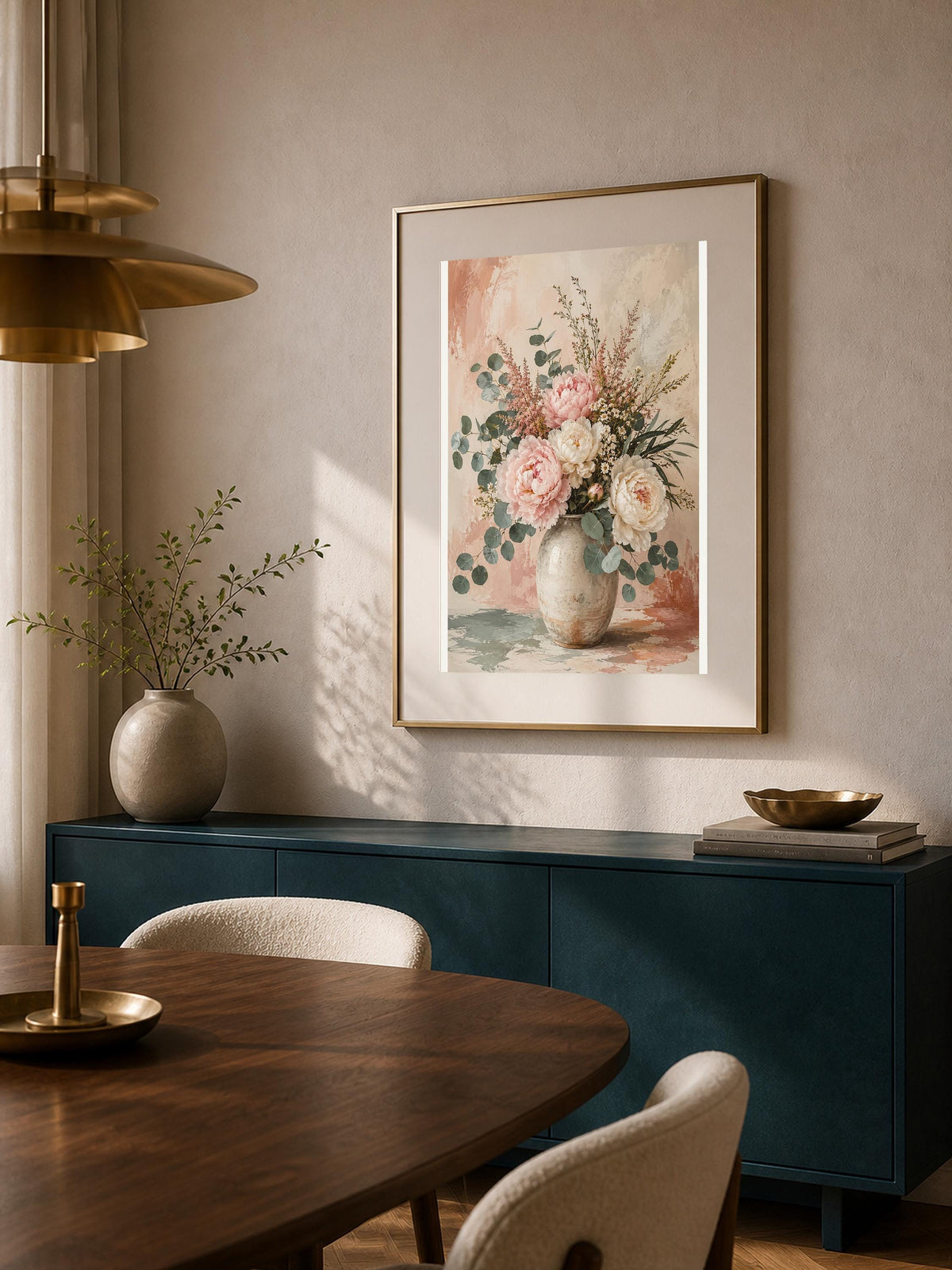 Peonie Rosa Antico, bouquet di peonie — stampa senza cornice, stampa incorniciata o tela